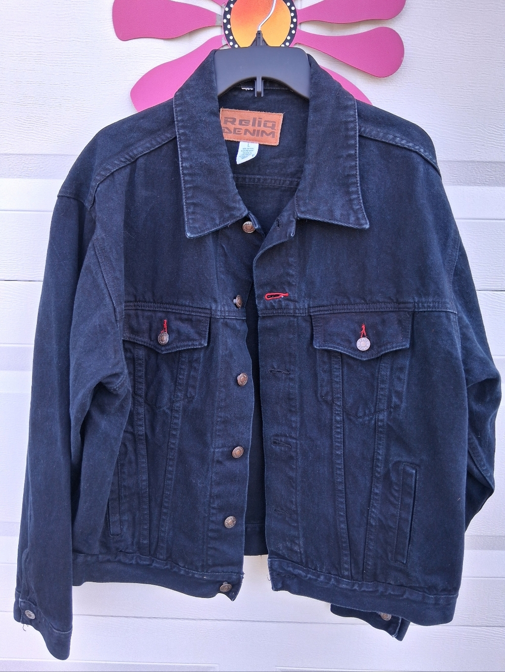 Womens Dark Black Denim Jacket